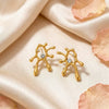 Women's Geometric Water Drop Earrings In Zinc Alloy With Diamond Studded Design And Stainless Steel Posts
