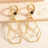 Women's Geometric Water Drop Pendant Earrings With Alloy Stainless Steel Posts Layered Ushaped Circle Design And Diamondstudded Electroplated Finish