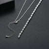 Women's Geometric Water Drop Pendant Necklace With Mixed Gemstone Inlay Electroplated Copper And Zircon Accented Chain