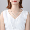 Women's Geometric Water Drop Pendant Necklace With Mixed Gemstone Inlay Electroplated Copper And Zircon Accented Chain