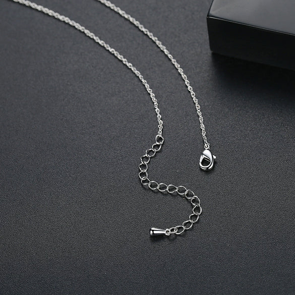 Women's Geometric Water Drop Pendant Necklace With Mixed Gemstone Inlay Electroplated Copper And Zircon Accented Chain