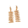 Women's Geometric Water Drop Tassel Earrings With Electroplated Iron Design And Stainless Steel Ear Posts