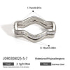 Women's Geometric Wave Adjustable Ring In Stainless Steel With Pvd Vacuum Gold Plating Hypoallergenic Statement Jewelry