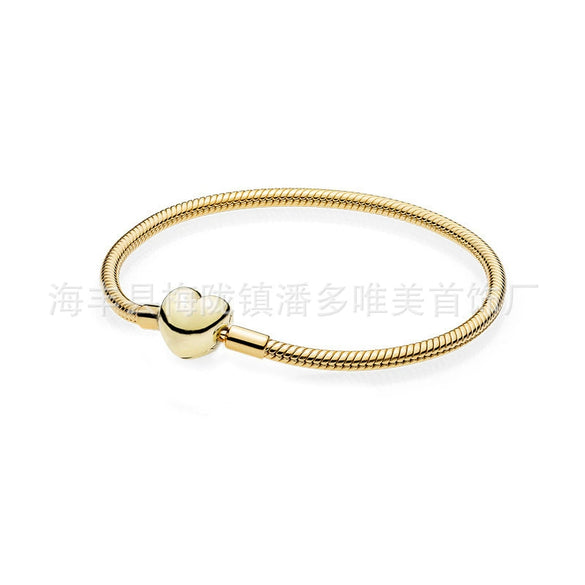 Women's Geometric White Copper Bracelet With Rose Gold Plated Finish And Adjustable Telescopic Chain