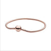 Women's Geometric White Copper Silver Plated Bracelet With Round Clasp And Snake Chain Crown Design