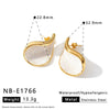 Women's Geometric White Shell Irregular Stainless Steel Earrings With 18K Gold Vacuum Plating And Simple Fashion Style
