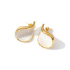 Women's Geometric White Shell Irregular Stainless Steel Earrings With 18K Gold Vacuum Plating And Simple Fashion Style