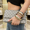 Women's Geometric Wide Threaded Metal Bracelet Set With Smooth Electroplated Finish Urban Statement Jewelry Accessories