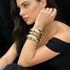 Women's Geometric Wide Threaded Metal Bracelet Set With Smooth Electroplated Finish Urban Statement Jewelry Accessories