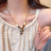 Women's Geometric Wood Handmade Dried Fruit Pendant Clavicle Chain Necklace Accessories