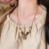 Women's Geometric Wood Handmade Dried Fruit Pendant Clavicle Chain Necklace Accessories
