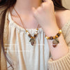 Women's Geometric Wood Handmade Dried Fruit Pendant Clavicle Chain Necklace Accessories
