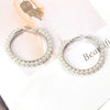 Women's Geometric Woven Pearl Rice Bead Earrings In Gold And Silver Tone Electroplated Metal Retro Fashion Statement Earrings