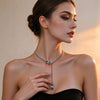 Women's Geometric Yshaped Square Rhinestone Pendant Necklace With Polished Electroplated Iron Chain And Lobster Clasp