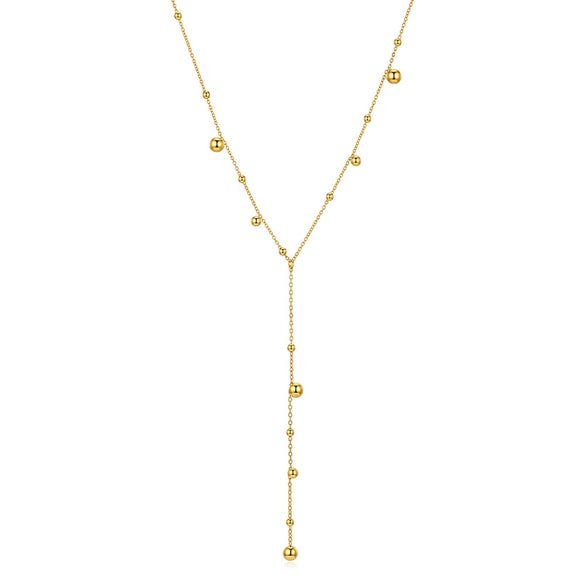 Women's Geometric Yshaped Stainless Steel Necklace With 18K Gold Plating Simple Elegant Fashion Jewelry