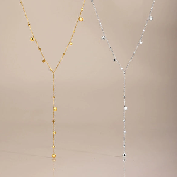 Women's Geometric Yshaped Stainless Steel Necklace With 18K Gold Plating Simple Elegant Fashion Jewelry
