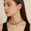 Women’s Geometric Zinc Alloy Coiled Spring Choker Necklace With Polished Electroplated Finish Futuristic Punk Jewelry