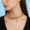 Women’s Geometric Zinc Alloy Coiled Spring Choker Necklace With Polished Electroplated Finish Futuristic Punk Jewelry