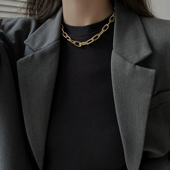 Women's Geometric Zinc Alloy Short Necklace With Electroplated Conventional Chain Simple Fashion Collarbone Chain