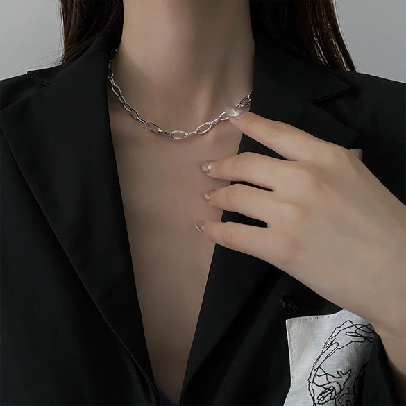 Women's Geometric Zinc Alloy Short Necklace With Electroplated Conventional Chain Simple Fashion Collarbone Chain