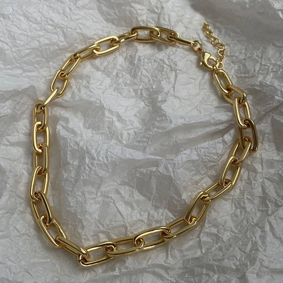 Women's Geometric Zinc Alloy Short Necklace With Electroplated Conventional Chain Simple Fashion Collarbone Chain