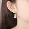 Women's Geometric Zircon And Imitation Pearl Earrings Electroplated Copper Minimalist Fashion Jewelry