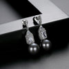 Women's Geometric Zircon And Imitation Pearl Earrings Electroplated Copper Minimalist Fashion Jewelry
