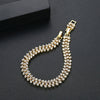 Women's Geometric Zircon Bracelet Gold Tone Electroplated Copper Jewelry For Banquet Wear Wholesale