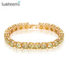 Women's Geometric Zircon Bracelet In Copper With Electroplated Finish And Olive Yellow Zircon Detail Fashion Jewelry