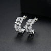 Women's Geometric Zircon Crystal Earrings With Irregular Design And Electroplated Copper Finish Fashion Ear Jewelry