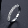 Women's Geometric Zircon Crystal Ring Electroplated Copper Minimalist Fashion Jewelry Accessory