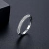Women's Geometric Zircon Crystal Ring Electroplated Copper Minimalist Fashion Jewelry Accessory