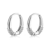 Women's Geometric Zircon Earrings Elegant Simple Ear Buckle Style In Environmental Protection Copper With Natural Fashion Design