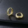Women's Geometric Zircon Earrings Elegant Simple Ear Buckle Style In Environmental Protection Copper With Natural Fashion Design