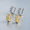 Women's Geometric Zircon Earrings In Electroplated Copper With A Simple Fashion Design And Elegant Contemporary Style