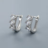 Women's Geometric Zircon Earrings In Electroplated Copper With A Simple Fashion Design And Elegant Contemporary Style