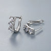 Women's Geometric Zircon Earrings In Electroplated Copper With A Simple Fashion Design And Elegant Contemporary Style