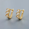 Women's Geometric Zircon Earrings In Electroplated Copper With A Simple Fashion Design And Elegant Contemporary Style