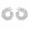 Women's Geometric Zircon Earrings With Diamond Cut Finish Fashion Silver Tone Jewelry Wholesale
