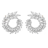 Women's Geometric Zircon Earrings With Diamond Cut Finish Fashion Silver Tone Jewelry Wholesale