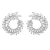 Women's Geometric Zircon Earrings With Diamond Cut Finish Fashion Silver Tone Jewelry Wholesale