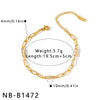 Women's Geometric Zircon Inlaid Bracelet In 18K Gold Plated Stainless Steel With Simple Trendy Fashion Style