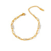Women's Geometric Zircon Inlaid Bracelet In 18K Gold Plated Stainless Steel With Simple Trendy Fashion Style