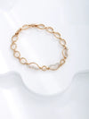 Women's Geometric Zircon Jewelry Bracelet Copperzinc Alloy 18K Gold Plated Watch Buckle Hiphop Highend Luxury