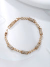 Women's Geometric Zircon Jewelry Bracelet Copperzinc Alloy 18K Gold Plated Watch Buckle Hiphop Highend Luxury