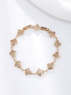 Women's Geometric Zircon Jewelry Bracelet Copperzinc Alloy 18K Gold Plated Watch Buckle Hiphop Highend Luxury