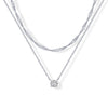 Women's Geometric Zircon Necklace Copper Pendant With Electroplated Regular Chain Stylish Versatile Jewelry Gift