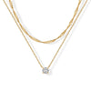 Women's Geometric Zircon Necklace Copper Pendant With Electroplated Regular Chain Stylish Versatile Jewelry Gift
