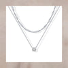 Women's Geometric Zircon Necklace Copper Pendant With Electroplated Regular Chain Stylish Versatile Jewelry Gift