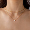 Women's Geometric Zircon Necklace Copper Pendant With Electroplated Regular Chain Stylish Versatile Jewelry Gift